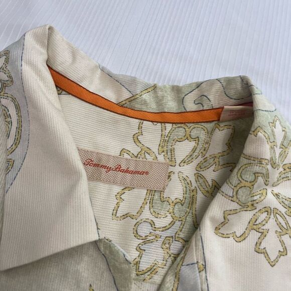 Tommy Bahama Men’s Silk Paisley Short Sleeve Button Up Shirt Size XL - Picture 3 of 7